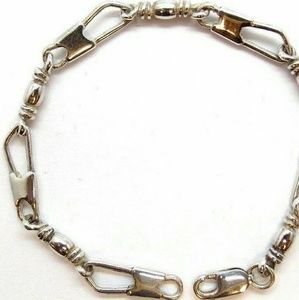 Fishers of Men Acts Sterling Silver Bracelet Large Link 7.5 in